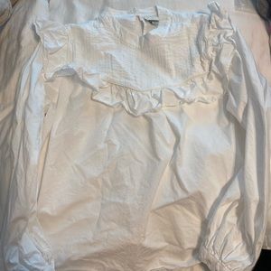 White ruffle top